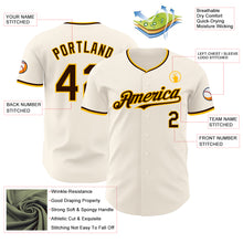 Load image into Gallery viewer, Custom Cream Brown-Gold Authentic Baseball Jersey