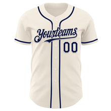 Load image into Gallery viewer, Custom Cream Navy Authentic Baseball Jersey