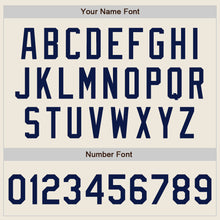 Load image into Gallery viewer, Custom Cream Navy Authentic Baseball Jersey