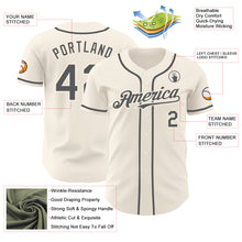 Load image into Gallery viewer, Custom Cream Steel Gray Authentic Baseball Jersey