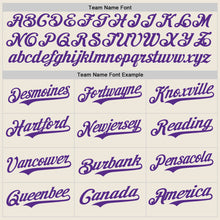 Load image into Gallery viewer, Custom Cream Purple Authentic Baseball Jersey