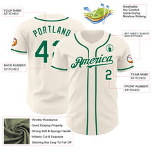 Load image into Gallery viewer, Custom Cream Kelly Green Authentic Baseball Jersey