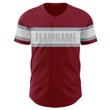 Load image into Gallery viewer, Custom Crimson White-Gray Authentic Baseball Jersey