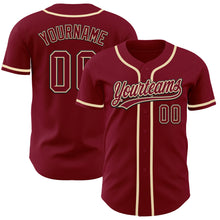 Load image into Gallery viewer, Custom Crimson Cream-Black Authentic Baseball Jersey