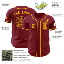 Load image into Gallery viewer, Custom Crimson Gold Authentic Baseball Jersey