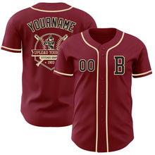 Load image into Gallery viewer, Custom Crimson Black-Cream Authentic Baseball Jersey