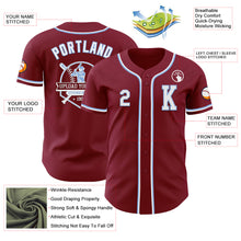 Load image into Gallery viewer, Custom Crimson White-Light Blue Authentic Baseball Jersey