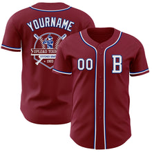 Load image into Gallery viewer, Custom Crimson White-Royal Authentic Baseball Jersey