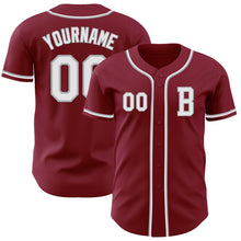 Load image into Gallery viewer, Custom Crimson White-Gray Authentic Baseball Jersey