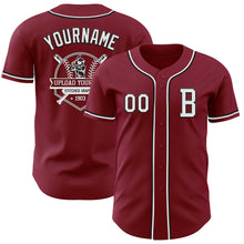 Load image into Gallery viewer, Custom Crimson White-Black Authentic Baseball Jersey