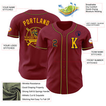 Load image into Gallery viewer, Custom Crimson Navy-Gold Authentic Baseball Jersey