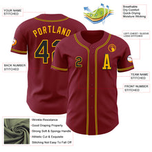 Load image into Gallery viewer, Custom Crimson Black-Gold Authentic Baseball Jersey
