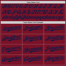 Load image into Gallery viewer, Custom Crimson Navy Authentic Baseball Jersey