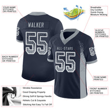 Load image into Gallery viewer, Custom Navy Light Gray-White Drift Fashion Football Jersey