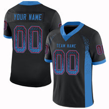 Load image into Gallery viewer, Custom Black Powder Blue-Red Drift Fashion Football Jersey