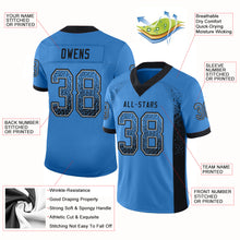 Load image into Gallery viewer, Custom Powder Blue Black-Gray Drift Fashion Football Jersey