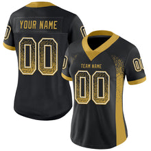 Load image into Gallery viewer, Custom Black Old Gold-White Drift Fashion Football Jersey