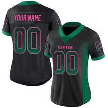 Load image into Gallery viewer, Custom Black Kelly Green-Pink Drift Fashion Football Jersey