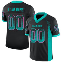 Load image into Gallery viewer, Custom Black Aqua-Pink Drift Fashion Football Jersey