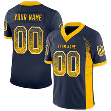 Load image into Gallery viewer, Custom Navy Gold-White Drift Fashion Football Jersey