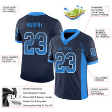 Load image into Gallery viewer, Custom Navy Powder Blue-White Drift Fashion Football Jersey