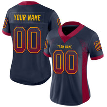 Load image into Gallery viewer, Custom Navy Maroon-Gold Drift Fashion Football Jersey