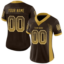 Load image into Gallery viewer, Custom Brown Old Gold-Cream Drift Fashion Football Jersey