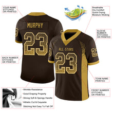 Load image into Gallery viewer, Custom Brown Old Gold-Cream Drift Fashion Football Jersey