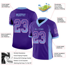 Load image into Gallery viewer, Custom Purple Light Blue-Pink Drift Fashion Football Jersey