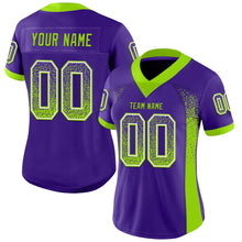 Load image into Gallery viewer, Custom Purple Neon Green-White Drift Fashion Football Jersey