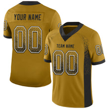 Load image into Gallery viewer, Custom Old Gold Black-White Drift Fashion Football Jersey