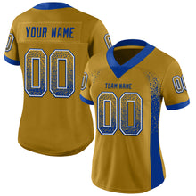 Load image into Gallery viewer, Custom Old Gold Royal-White Drift Fashion Football Jersey