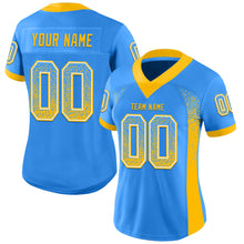 Load image into Gallery viewer, Custom Powder Blue Gold-White Drift Fashion Football Jersey