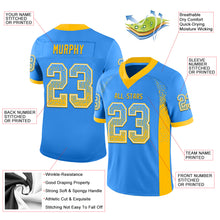 Load image into Gallery viewer, Custom Powder Blue Gold-White Drift Fashion Football Jersey