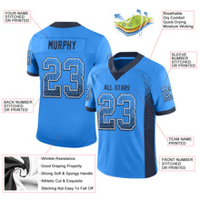Load image into Gallery viewer, Custom Powder Blue Navy-White Drift Fashion Football Jersey