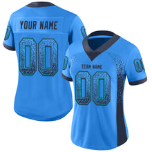 Load image into Gallery viewer, Custom Powder Blue Navy-Teal Drift Fashion Football Jersey
