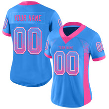 Load image into Gallery viewer, Custom Powder Blue Pink-White Drift Fashion Football Jersey