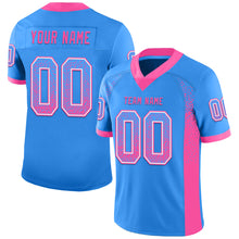 Load image into Gallery viewer, Custom Powder Blue Pink-White Drift Fashion Football Jersey