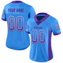 Load image into Gallery viewer, Custom Powder Blue Purple-White Drift Fashion Football Jersey