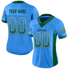 Load image into Gallery viewer, Custom Powder Blue Green-White Drift Fashion Football Jersey