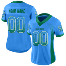 Load image into Gallery viewer, Custom Powder Blue Kelly Green-White Drift Fashion Football Jersey