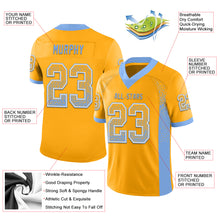 Load image into Gallery viewer, Custom Gold Powder Blue-White Drift Fashion Football Jersey
