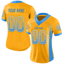 Load image into Gallery viewer, Custom Gold Powder Blue-White Drift Fashion Football Jersey