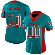 Load image into Gallery viewer, Custom Teal Red-White Drift Fashion Football Jersey