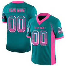 Load image into Gallery viewer, Custom Teal Pink-White Drift Fashion Football Jersey