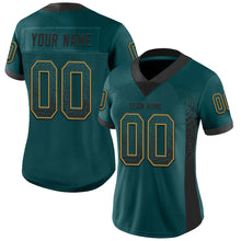 Load image into Gallery viewer, Custom Midnight Green Black-Old Gold Drift Fashion Football Jersey
