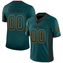 Load image into Gallery viewer, Custom Midnight Green Black-Old Gold Drift Fashion Football Jersey