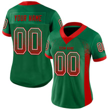 Load image into Gallery viewer, Custom Kelly Green Red-White Drift Fashion Football Jersey