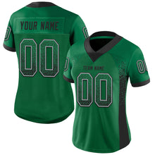Load image into Gallery viewer, Custom Kelly Green Black-Gray Drift Fashion Football Jersey