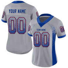 Load image into Gallery viewer, Custom Gray Royal-Red Drift Fashion Football Jersey